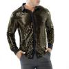 New Men'S Sequined Button Up Shirt, 70s Disco Party Cosplay Costume, Nightclub Costume