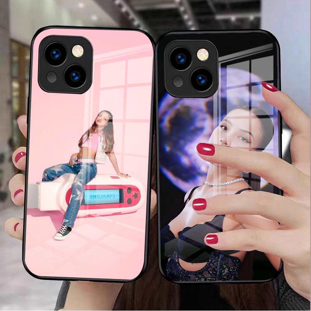 Чехол для телефона Emilia Mernes для iPhone 17 Pro Max 16 15 14 Pro Max 13 11 X Xs Xr 8 7Plus Стеклянная крышка