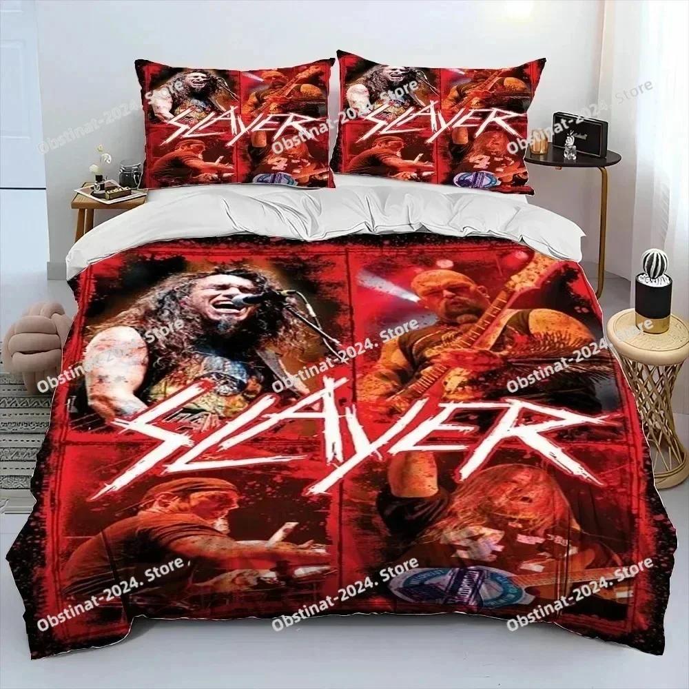 3D Slayer Хэви-метал Группа Музыка Постельное белье Комплект Печатное Одеяло Покрывало Пододеяльник Наволочка 3 Штуки Детский Взрослый Размер