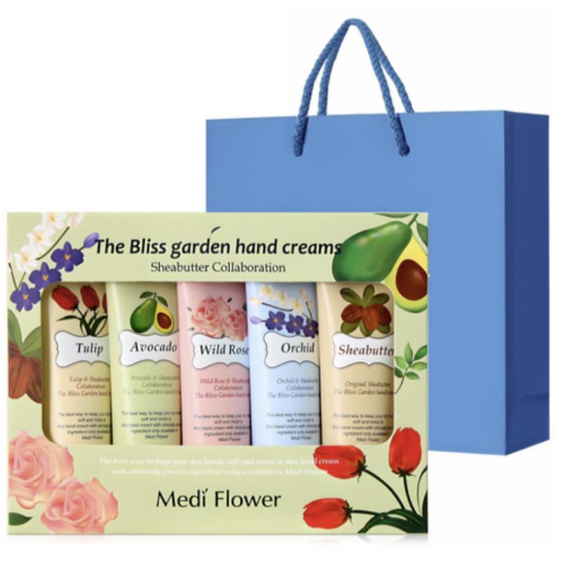 MEDI FLOWER The Bliss Garden Hand Cream 5-Piece Set + Gift Bag (250g)