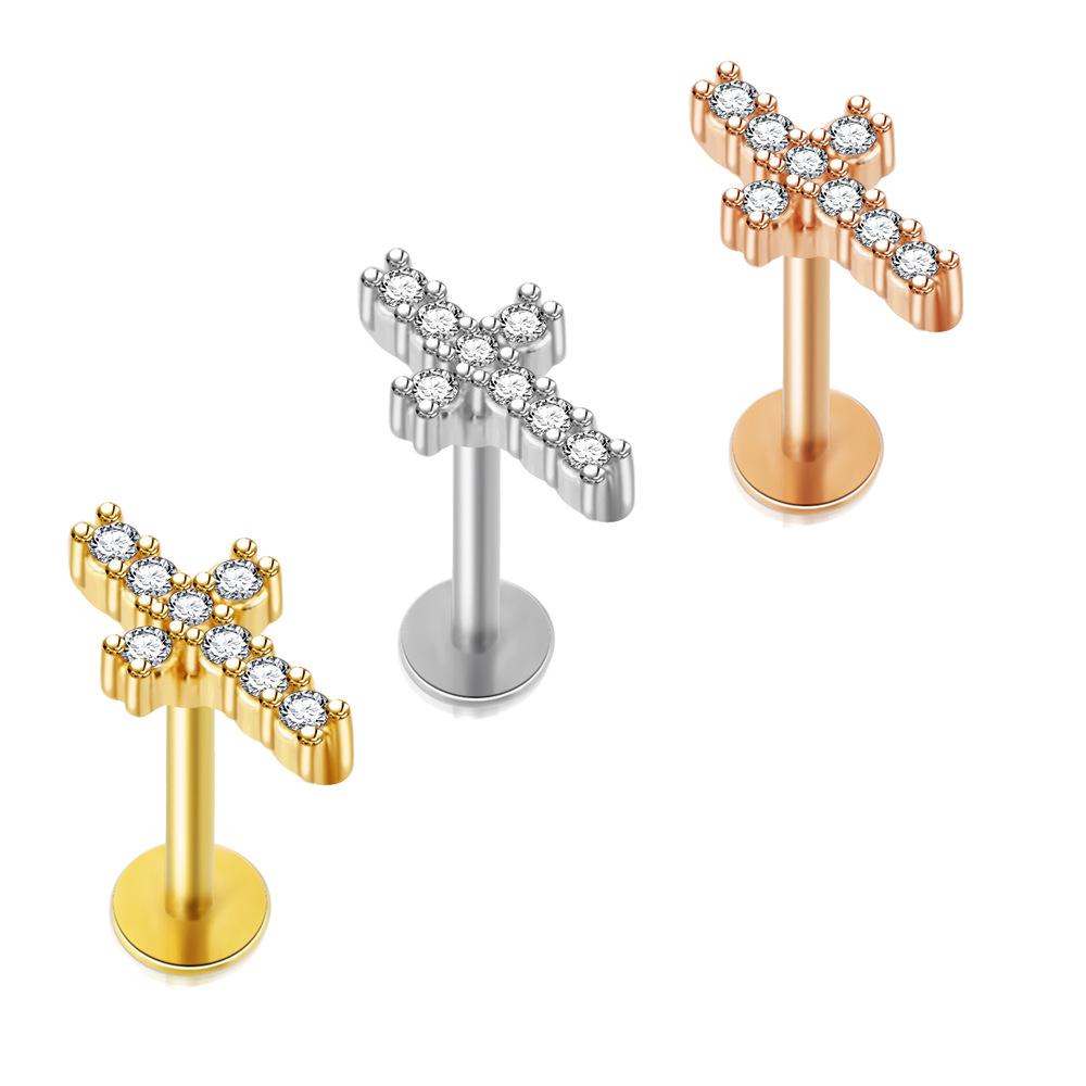 Модные унисекс серьги для пирсинга козелка серьга-лабрет гвоздик мочка носа ухо цветок для губ плоская спираль для хряща 1 шт крестообразное украшение кристалл ракушка