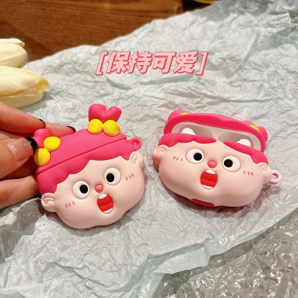 Забавный милый 3D Girl Защитный силиконовый чехол для наушников Bluetooth для Airpods Pro 2 Чехол/Чехол Airpods Pro/Чехол Airpods для мужчин и девочек