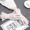 Женские кружевные перчатки с бантом для защиты от солнца, UPF 50+, блокирующие УФ-излучение, дышащие прозрачные перчатки для свадьбы, вечеринки, вождения