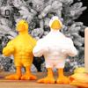 Фигурка мышечной утки, магнитный держатель для ключей, статуя утки, скульптура из смолы, модель животного, игрушка, украшение для домашнего офиса и рабочего стола, орнамент
