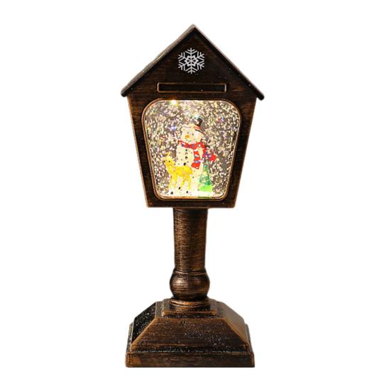 Christmas Wind Light USB/Battery Powered Mailbox Design Lamp Retro Sequin Glass Ball Santa Claus Snowflake Lantern Xmas Decor