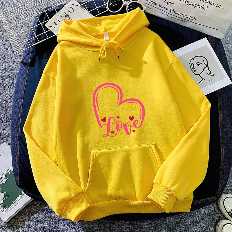 2025 Autumn Hoodie Women's Casual Hooded Sweatshirt Creative Hoodie Matching Streetwear Heart Pattern Monogram Hoodie CYXX109