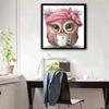 New Arrival 5D DIY Full Circle Diamond Painting "Pink Owl" Embroidery Cross Stitch Home Decor Gift