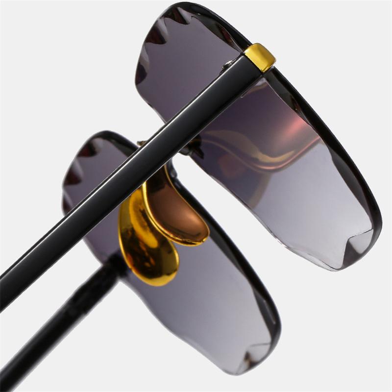 Классические винтажные квадратные солнцезащитные очки женские модные безрамочные солнцезащитные очки для отдыха на открытом воздухе с режущими линзами неполяризованные очки