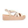 Gold Croc-print Wedge Sandals Woman