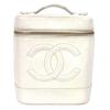 A01998 Logo Vanity Bag Vanity Pouch Hand Bag Caviar Leather White