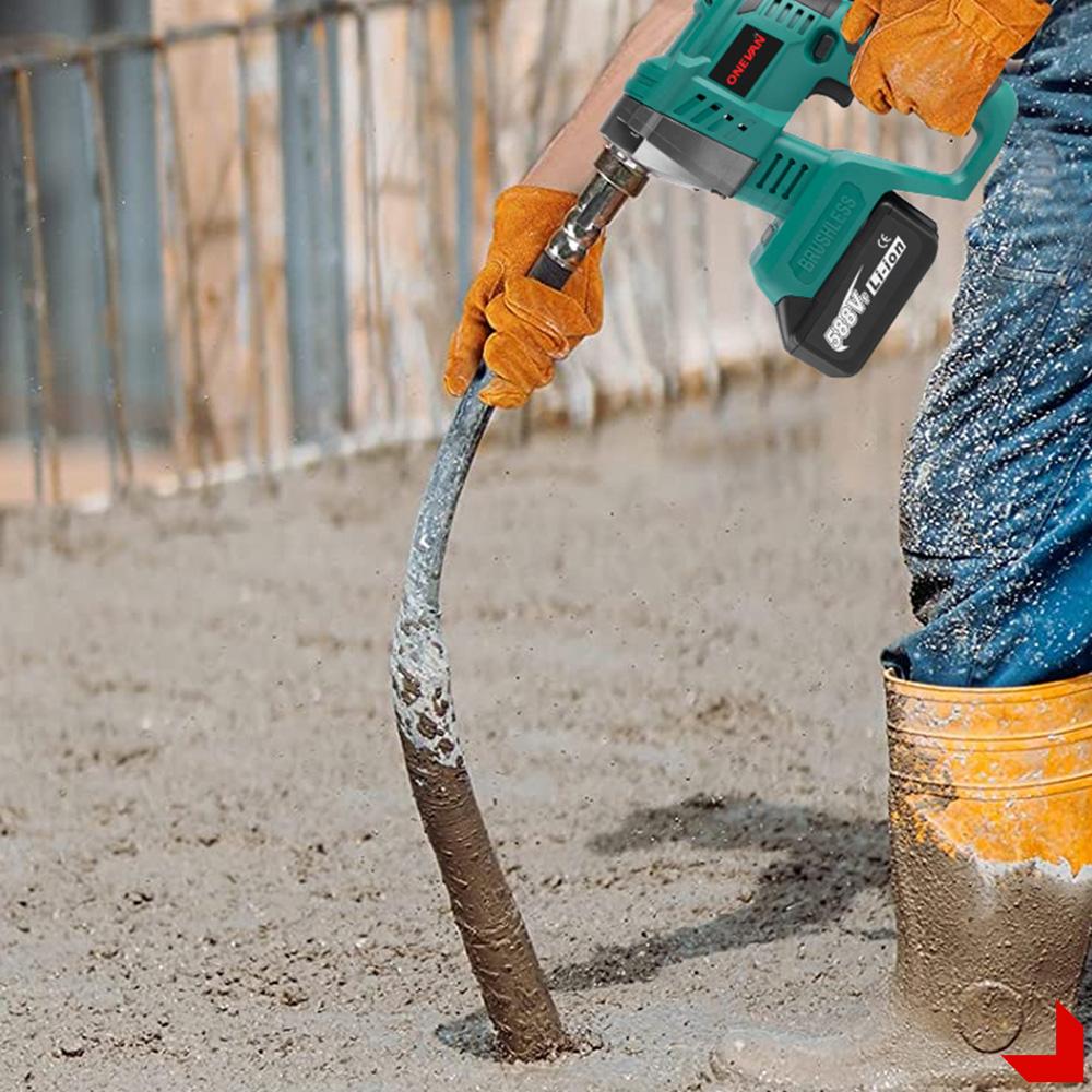 ONEVAN 1100W 15500VPM Electric Concrete Vibrator Concrete Compactor Concrete Mixing Power Tool For 21V 18v Battery