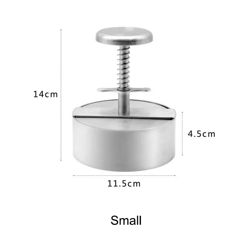 Пресс для формирования гамбургерных котлет 304 Нержавеющая сталь Антипригарный Ручной Форма для рисовых шариков Пресс для мяса Регулируемая толщина Инструменты для барбекю из говядины