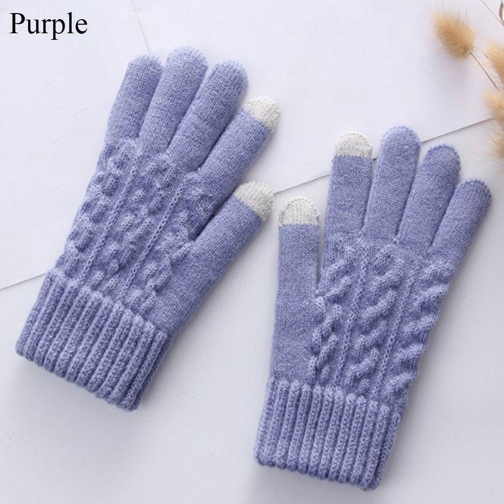 Windproof Cycling Driving Gloves Touch Screen All Finger Gloves Daily Short Mittens Winter
