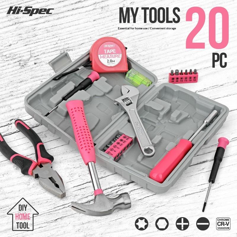 13/24 шт. Набор инструментов DIY для женщин, мини-домашний ящик для инструментов с молотком, плоскогубцами, гаечным ключом, отверткой, базовые стартовые инструменты
