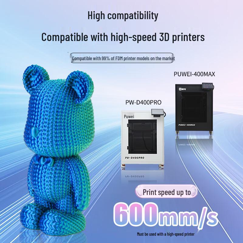 Puwei Dual Color Silk PLA 3D Printer Filament, 1kg CN plug (adapter included)
