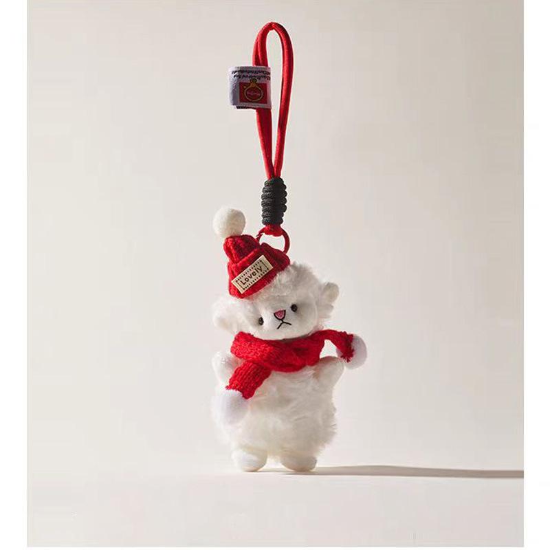 Cute Crochet Creative Cartoon Scarf, Lamb Plush Pendant, Doll Hanging Decoration Creative and Interesting Outdoor Items