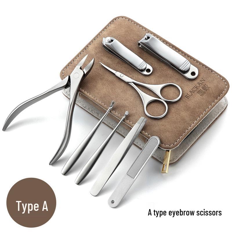 Набор из 8 предметов из нержавеющей стали для стрижки ногтей «Орлиный клюв» с сумкой на молнии