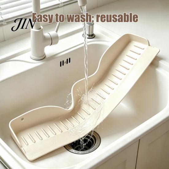 Grade Silicone Pad Sink Splash Guard, No Drilling Easy Install Anti-Splash Liner Heightening Design Water Stopper, for Kitchen And Bathroom