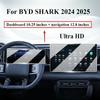 Tempered Glass For BYD SHARK 2024 2025 Car Interior Navigation Entertainment Media Touch Center Display Screen Protective Film