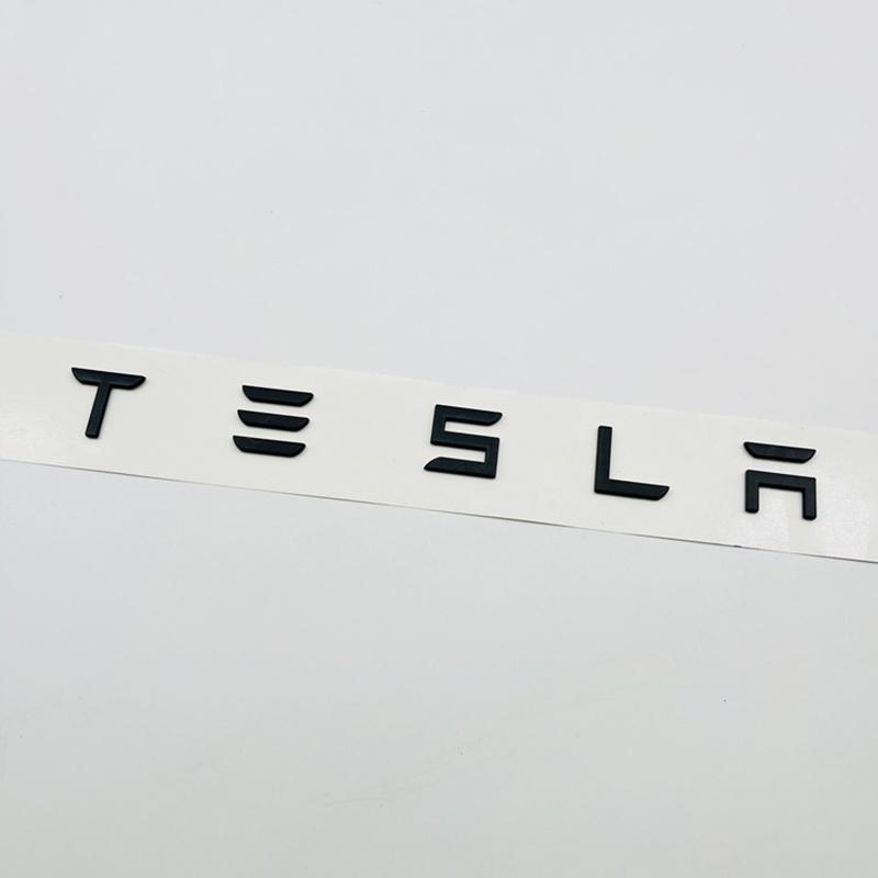 mghxj4 3D ABS Letters Tesla Logo Carbon Chrome Black Red Badge Car Rear Trunk Stickers For Tesla Model 3 Y X S Back Decals Accessories
