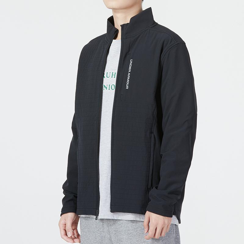 Under Armour Solid Color Sports Casual Jacket Men Jackets Black 1373407-001