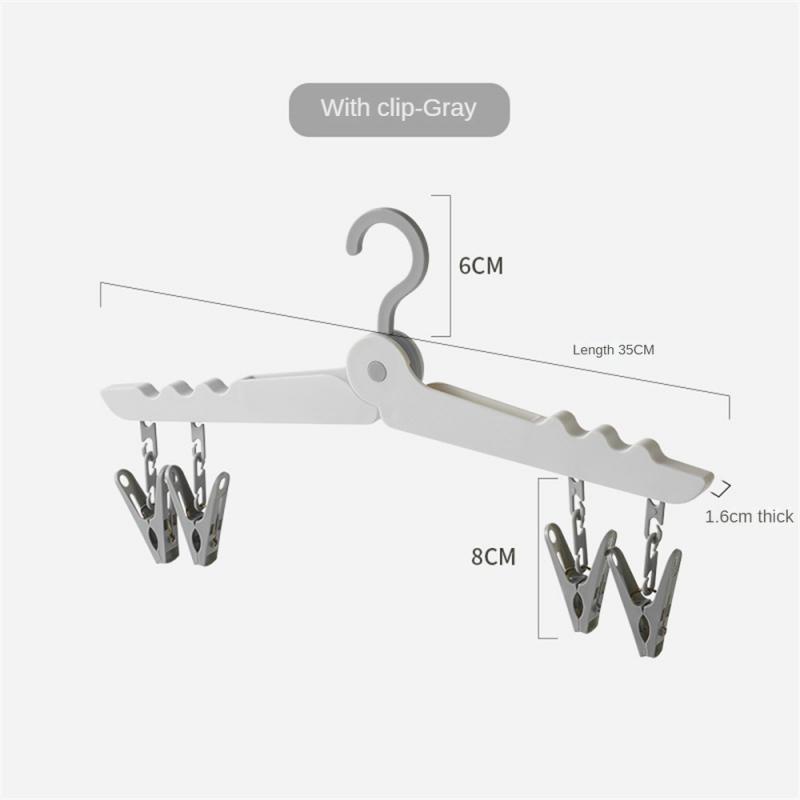 32 Clips Folding Clothes Dryer Hanger Windproof Socks Underwear Drying Rack Household Children Adults Storage Laundry Rack