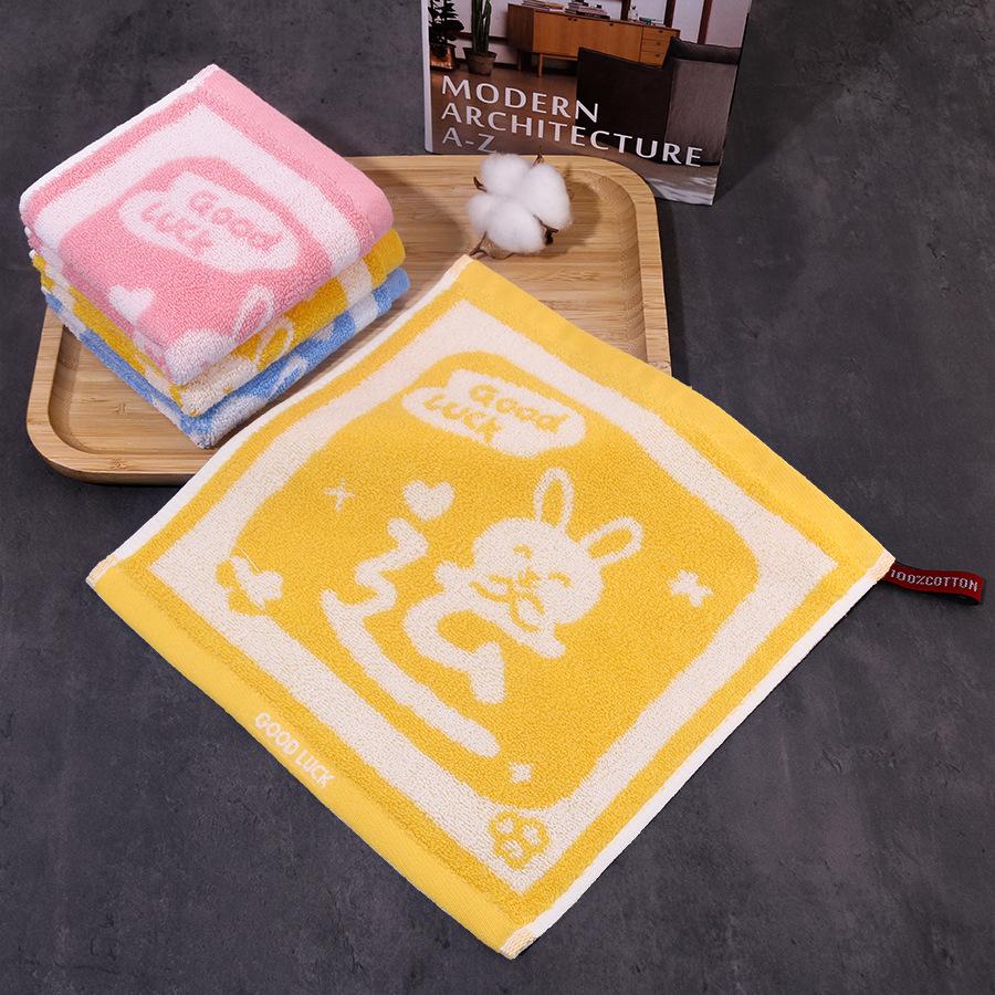 Хлопковое квадратное полотенце 25*25 см, утолщенное домашнее милое мультяшное цветное тканое жаккардовое маленькое квадратное полотенце