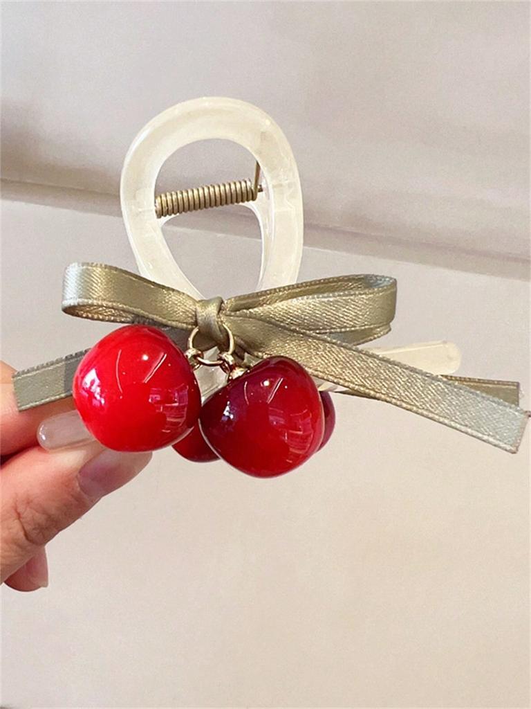 1 Женский новый летний французский бант-вишня заколка для волос вишня заколка-краб затылок пучок высокий хвост половина акулий коготь головной убор