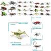 Realistic Pvc Insect Model Set Including Rhinoceros Beetle And Dragonfly For Decoration