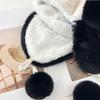 Winter Warm Earflap Hat Cold Protection Beanies Caps Sweet Plush Hat  Kids Adult Gifts