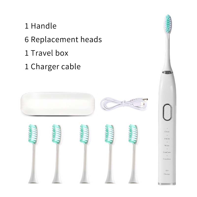 Ultrasonic Electric Toothbrush Rechargeable USB for Adults Teeth Whitening 5Mode Sonic Tooth Brushes Smart Timer with Travel Box