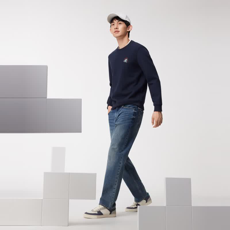 Joeone Men's Stretch Cotton Jeans - Slim Fit & Straight Cut