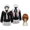 [Milky Time] Cardcaptor Sakura Tomoeda Elementary School Cosplay Uniform Costume with Wig, Sakura Kinomoto (L)