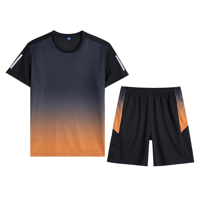 Мужской быстросохнущий спортивный комплект для бега, комплект спортивной одежды из ледяного шелка и жира