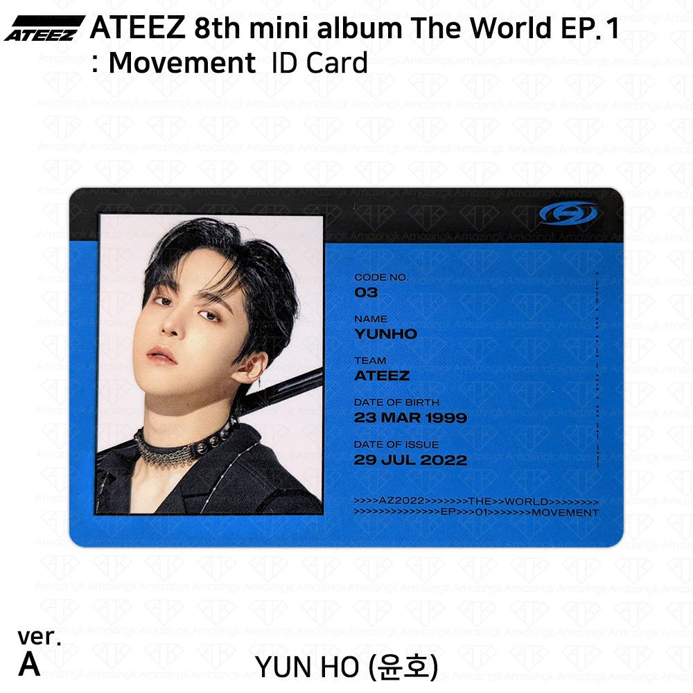 ATEEZ 8-й мини-альбом The World EP.1 : Официальное удостоверение личности движения Фотокарта КПОП