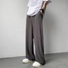 Men's 2025 Summer Ice Silk Loose Straight-Leg Pants - Thin, Trendy, Korean Style, Plus Size.