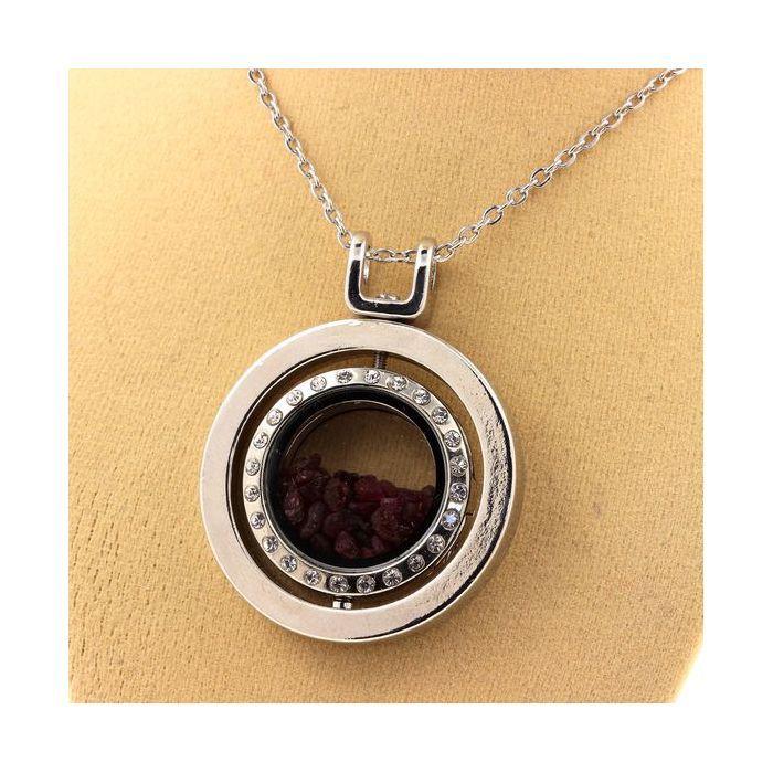 Stones and Minerals. Raw Ruby Necklace. Spherical Hourglass Model.