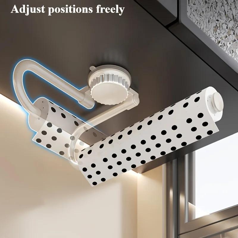 1 шт. Многофункциональный вращающийся держатель для салфеток на присоске - Настенный алюминиевый диспенсер для рулонов, без сверления, подходит для полотенец