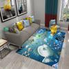 Ковер на тему Подводный мир Океан Милый узор с дельфинами, осьминогами, морскими черепахами Противоскользящий коврик для пола для гостиной, спальни, ванной комнаты