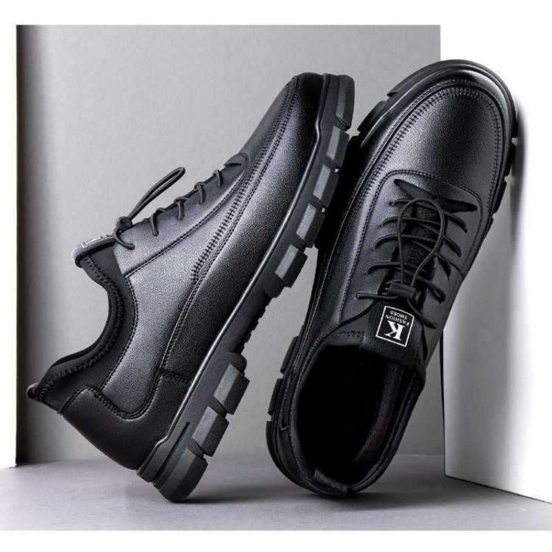 Мужская кожаная обувь, повседневная обувь, дышащая и легкая мужская кожаная обувь в британском стиле