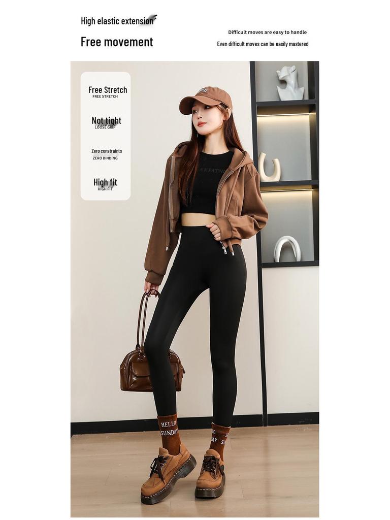 Женские брюки-шарк с флисовой подкладкой: 2024 Утепленные леггинсы для йоги толстого черного золота для осени/зимы