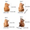 Cute Hamster Statue Funny Decorative Animal Figurine New Wood Carved Zodiac Mouse  Office Gift