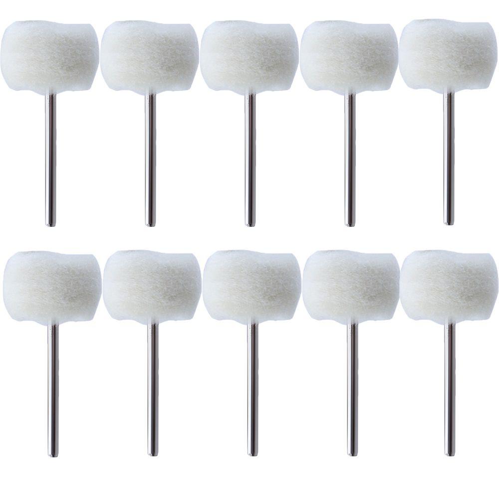 Thread Wool Felt Brush Buffer Polishing Felt Grinding Sanding Head Abrasive Buffing Wheel 3mm Shank
