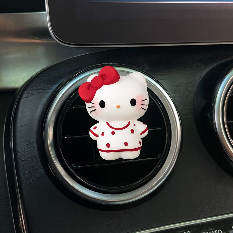 Creative and Cute Kt Cat Car Air Freshener Cartoon Perfume Diffuser Stone Ornament Car Air Vent Decoration Car Interior Accessories