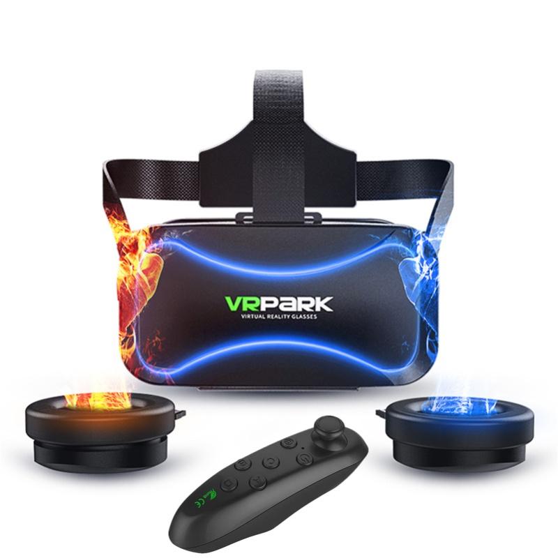 3D VR Glasses Virtual Reality Headset Bass Stereo Surround Headphone Games Movie VR Headset Wide Angle for 4.5-6.7 Inches Smartphones Remote Gamepad