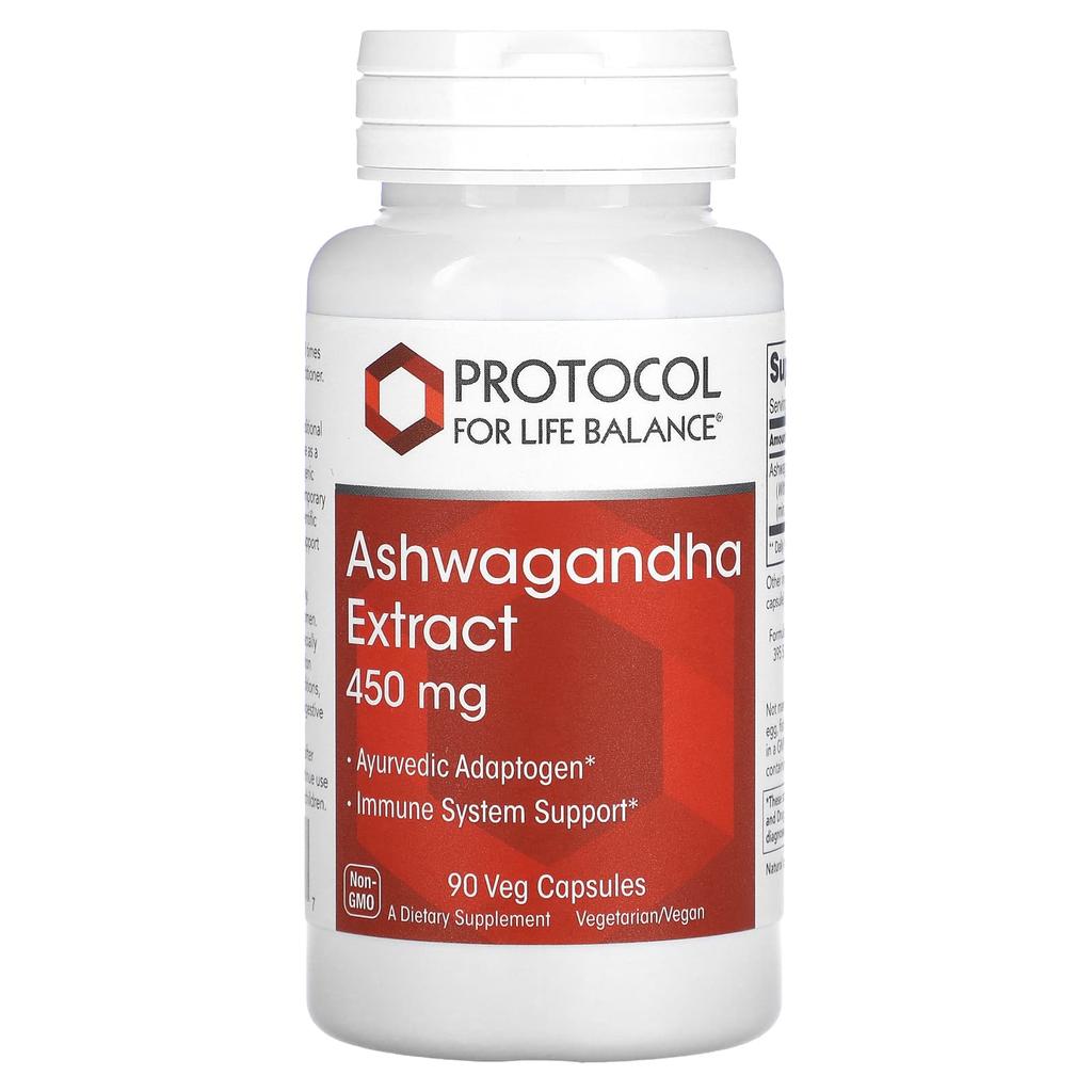 Protocol for Life Balance Ashwagandha Extract, 450mg, 90 Veggie Capsules