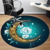 1pc Moon Flowers Office Round Area Rug,  Mat Suitable ForOffice, Under Office Chairs Bedroom Living Room Home Decor, Room Deco
