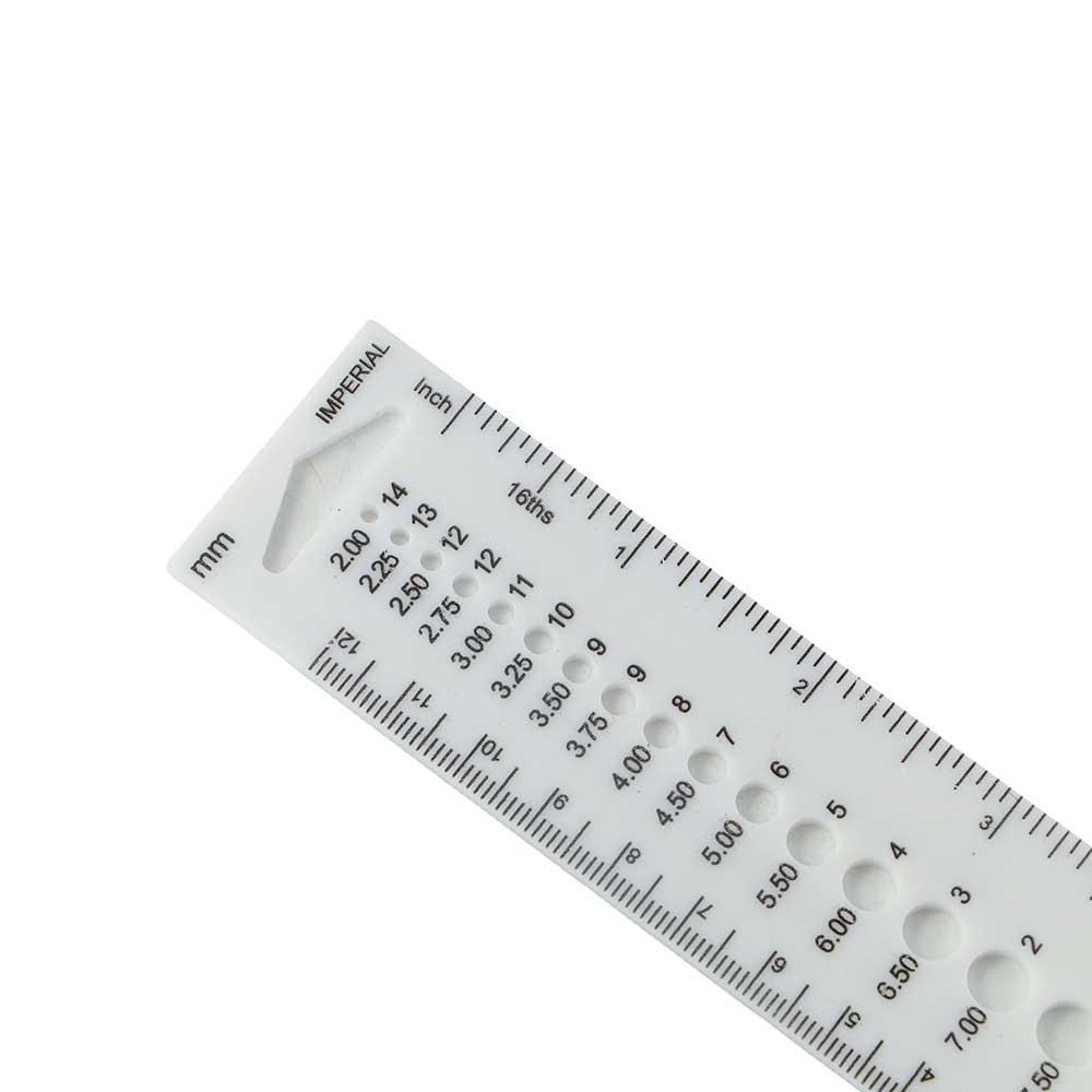 Inch 2.0mm-10.0mm Crochet Hook Craft DIY Sewing Tools Needle Gauge Measure Ruler Sewing Ruler