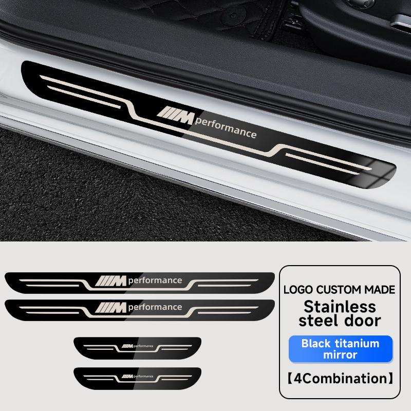Stainless Steel Car Door Sill Scuff Plate For BMW M M3 M5 X1 X3 X5 X6 E90 E91 E92 E93 M3 E60 Anti-Scratch Seal Tang Protection
