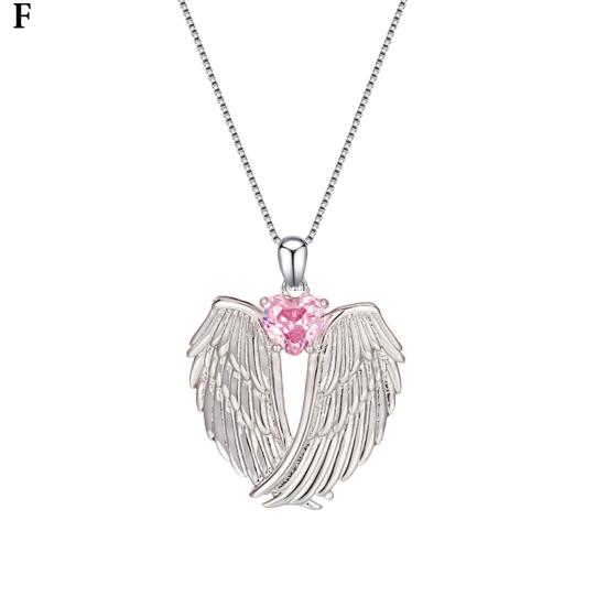 Ожерелье с крыльями ангела, горный хрусталь, крылья хранителя, ожерелье с подвеской, циркон, камень рождения, ювелирное украшение, подарок для нее